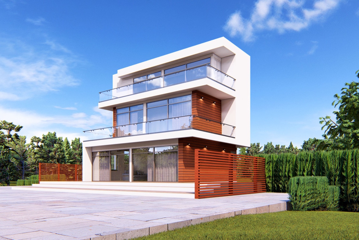 modern 3 bedroom house with basement and balcony