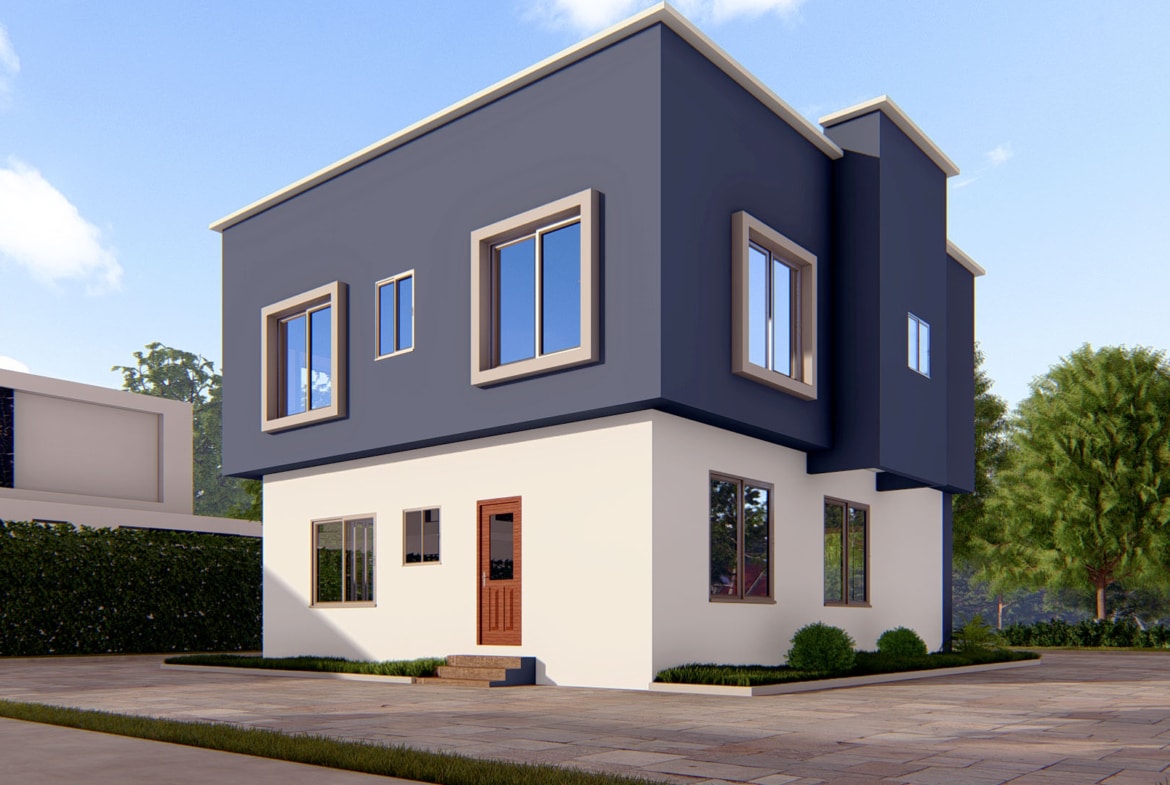 modern duplex house in Ghana with 3 bedrooms exterior