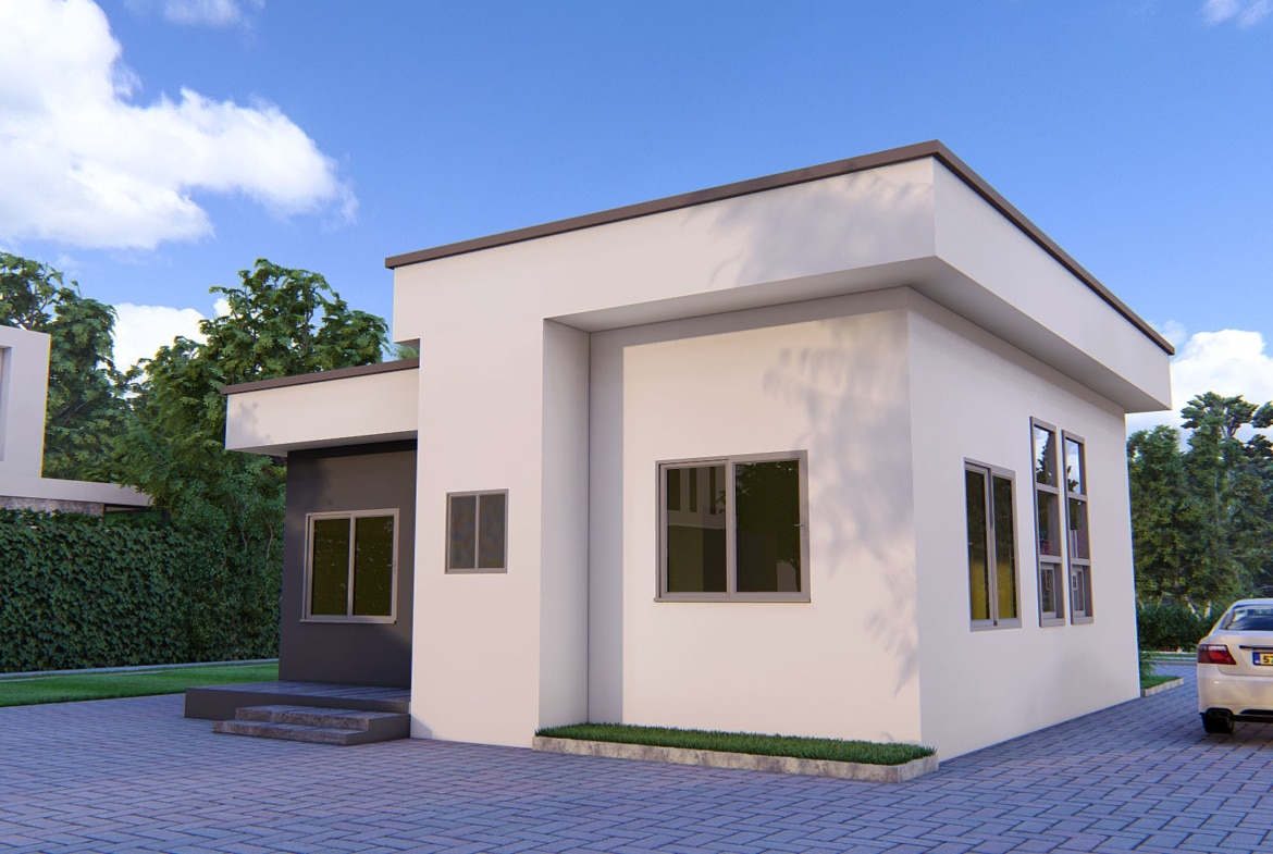 modern 2 bedroom residential house exterior view
