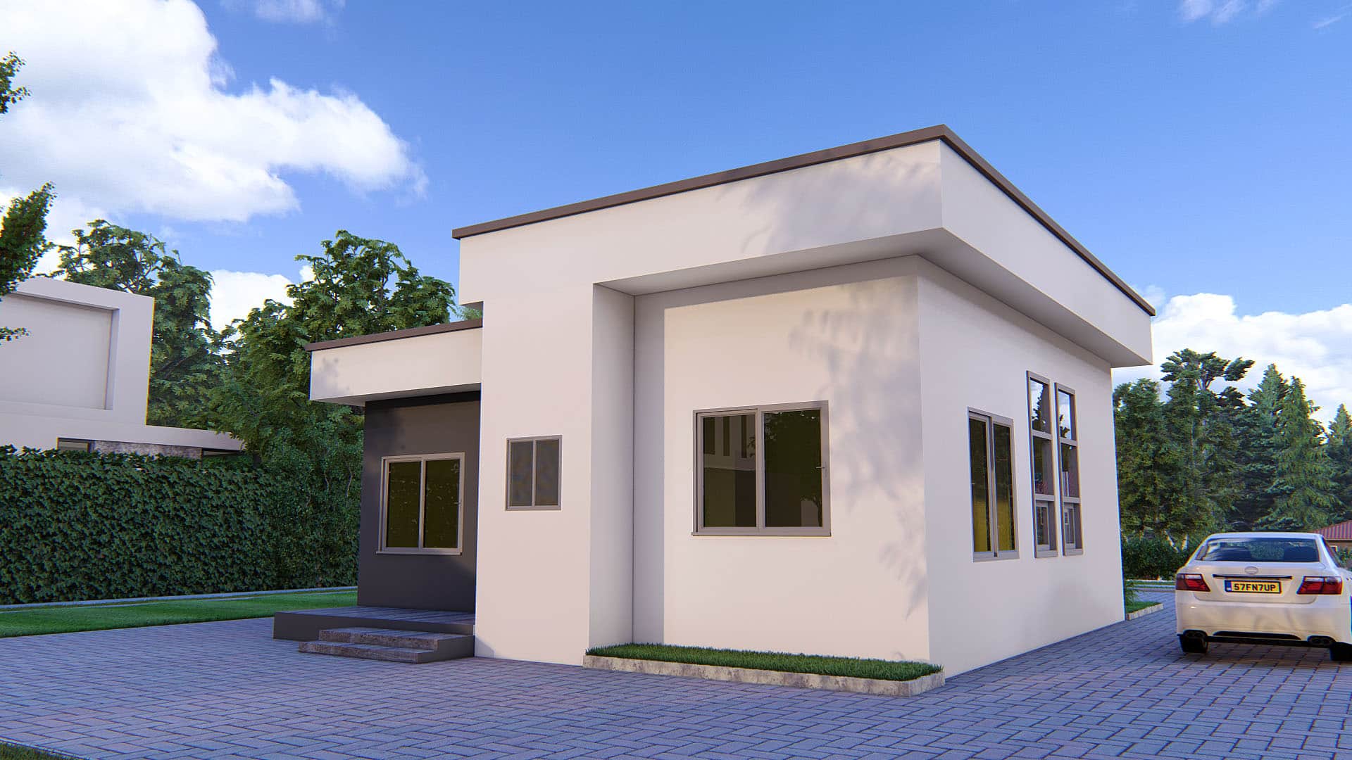 modern 2 bedroom residential house exterior view