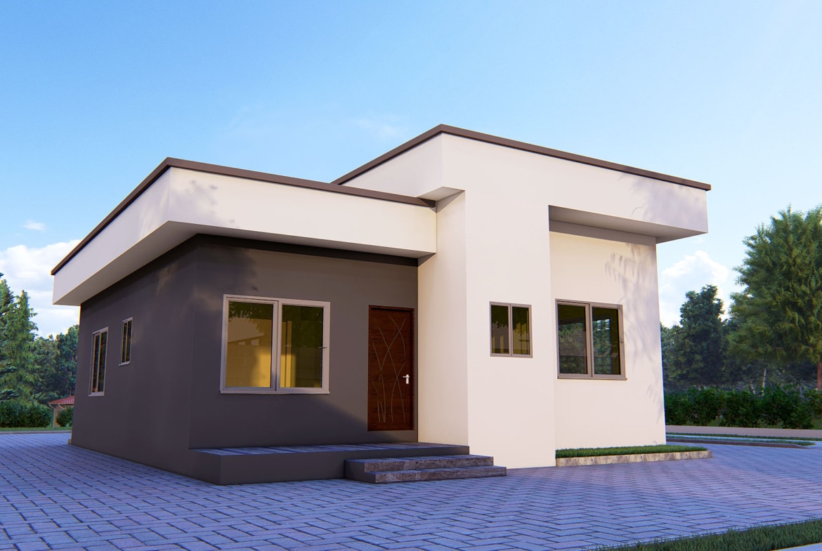 small modern 2 bedroom house design for family
