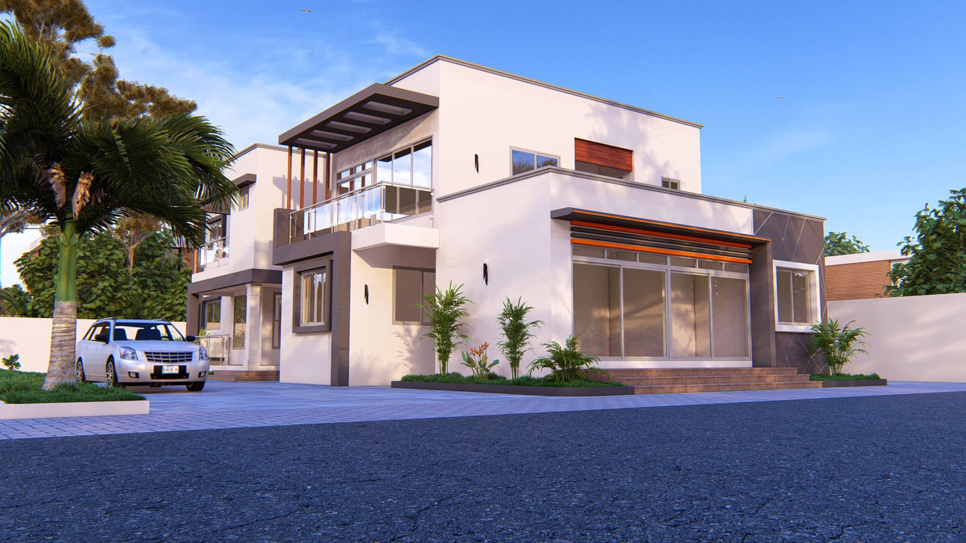 modern 5 bedroom duplex with shop exterior design