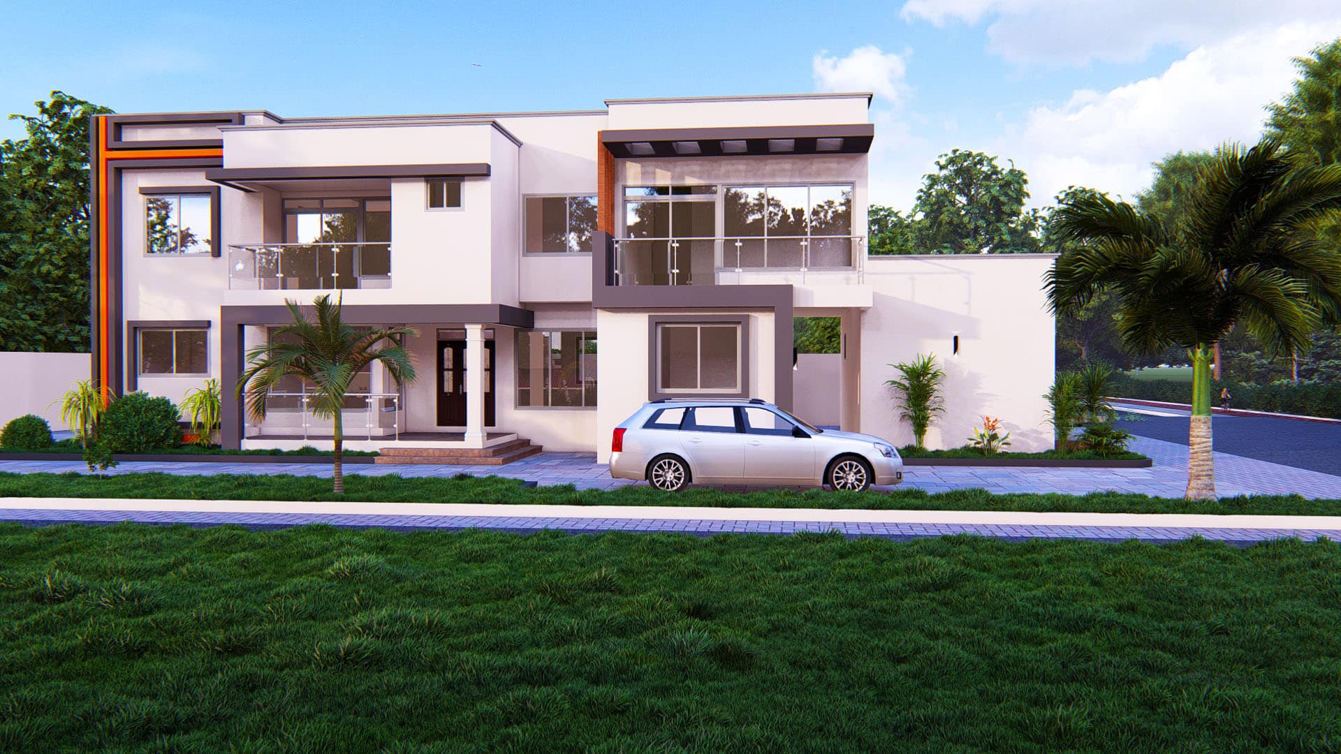 5 bedroom duplex with shop front elevation design