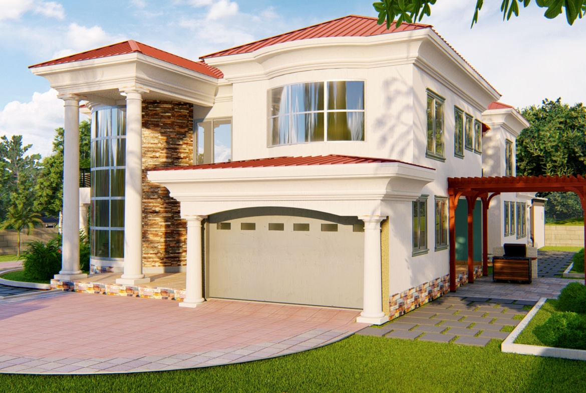 small residential landscape design for modern home
