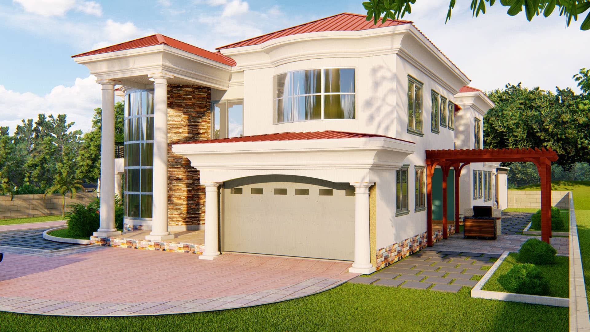 small residential landscape design for modern home