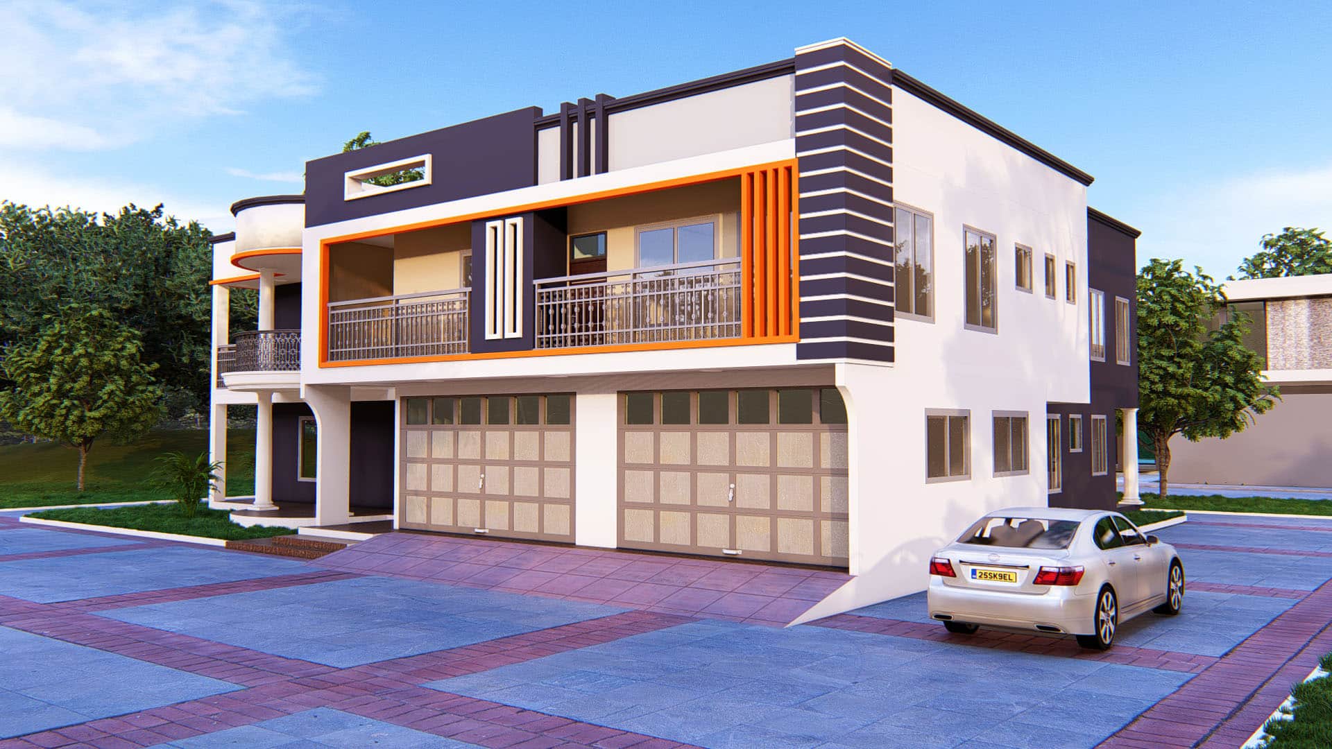 4-bedroom duplex modern 8 bedroom duplex exterior design with balcony