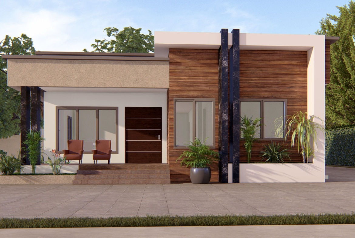 3 bedroom house front elevation architectural design