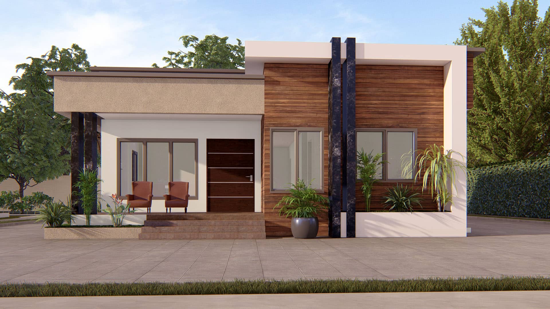3 bedroom house front elevation architectural design