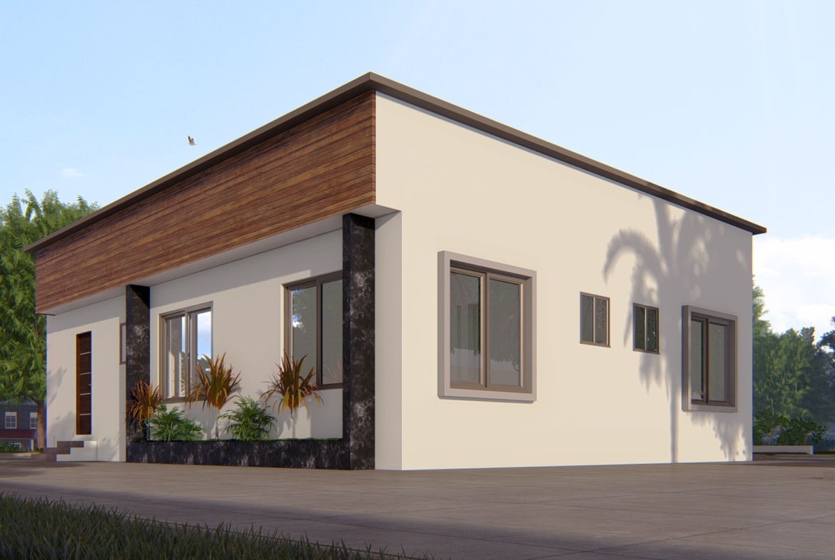 small 3 bedroom house architectural design for family