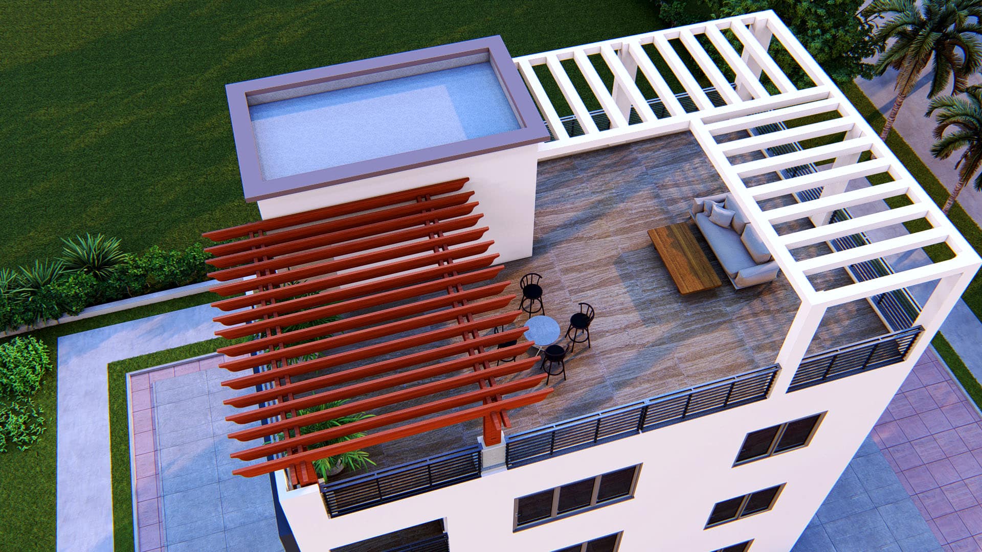 modern small apartment roof top design ideas