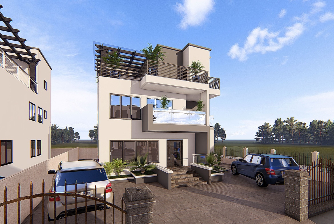 4-bedroom house with rooftop balcony exterior