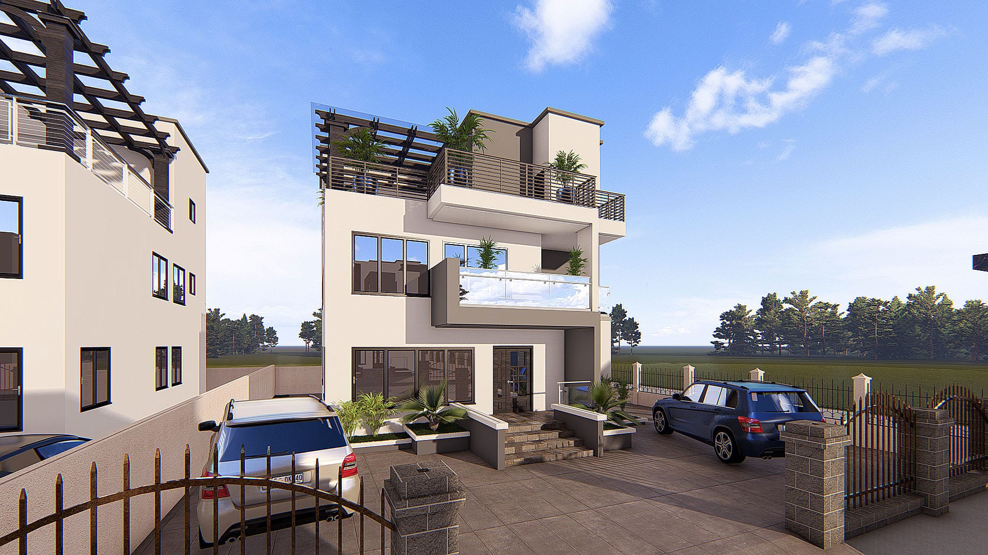 4-bedroom house with rooftop balcony exterior