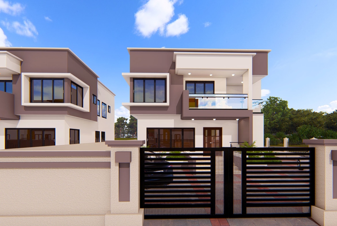 luxury 4-bedroom house with balcony