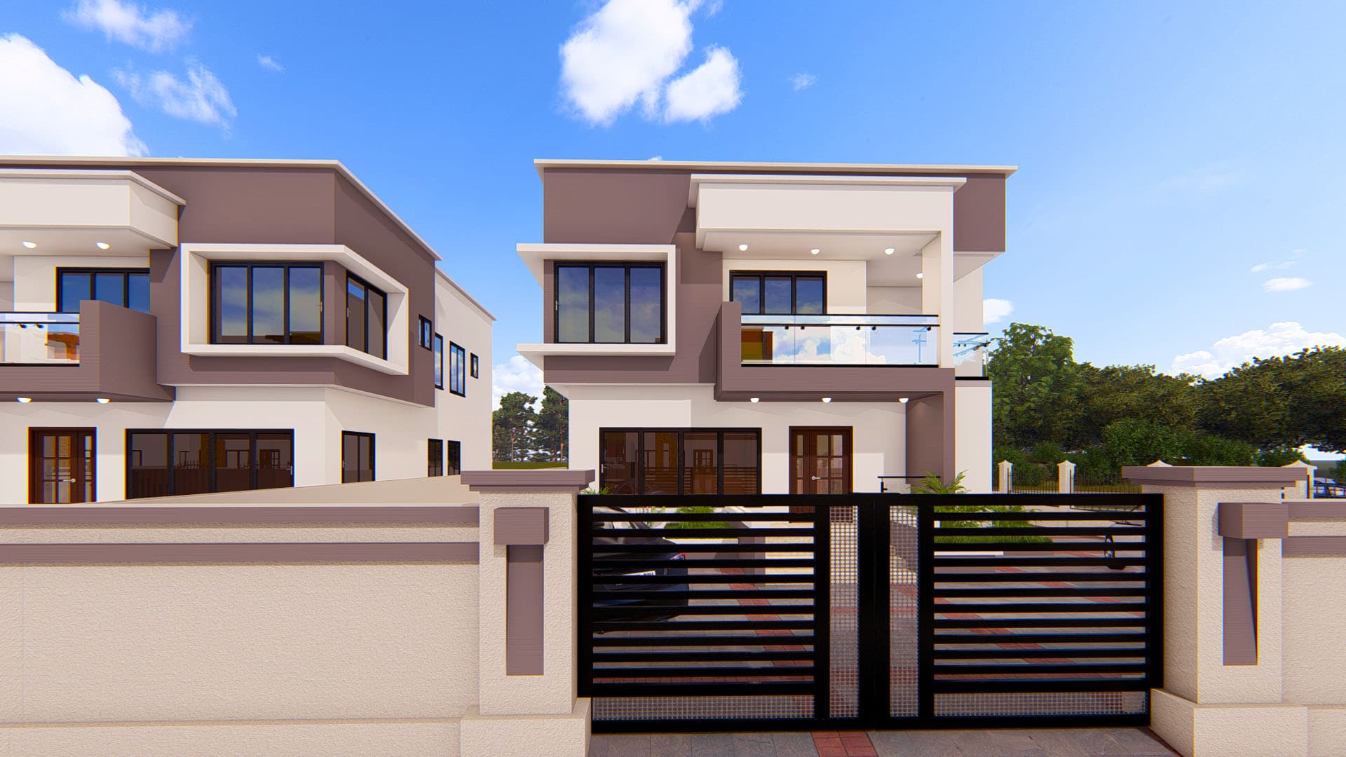 luxury 4-bedroom house with balcony
