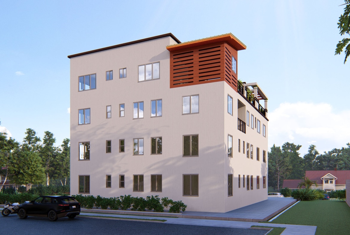 contemporary multi bedroom apartment exterior facade