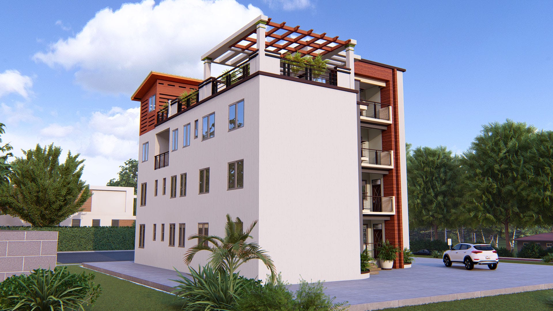 modern multi bedroom apartment exterior architecture design
