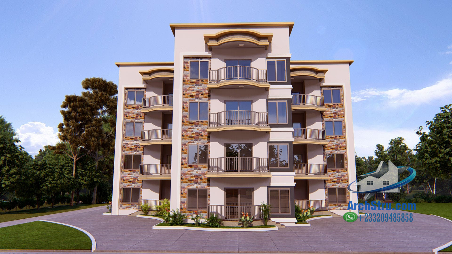 Modern apartment exterior design with unique facade ideas and contemporary architecture