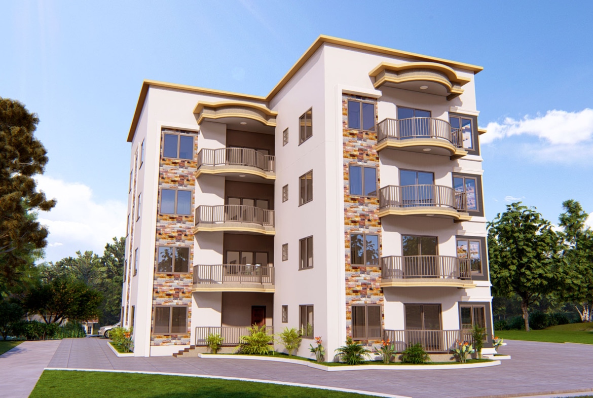 Modern apartment exterior design with a stylish building facade