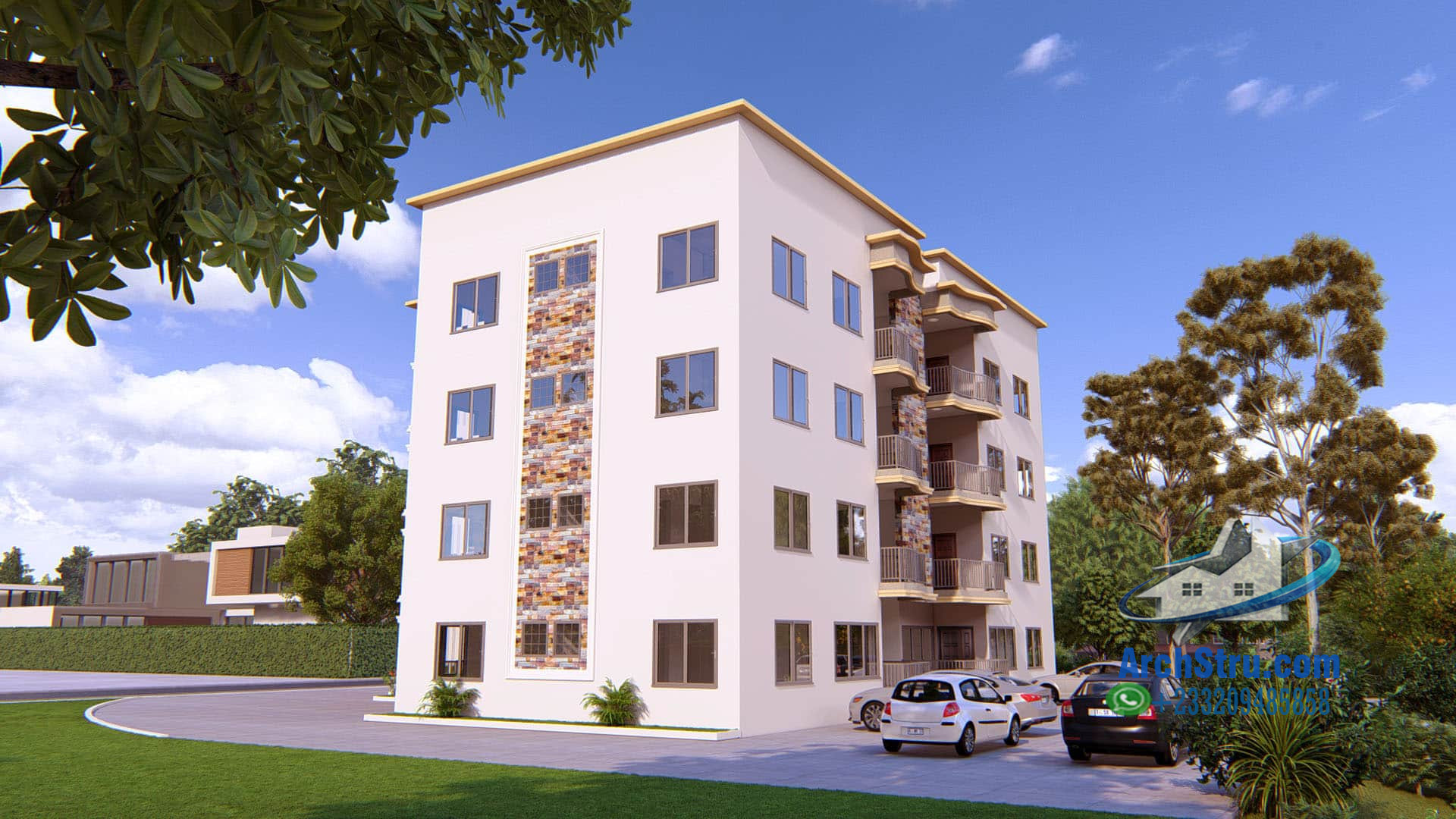 Modern apartment exterior design with contemporary building facade ideas