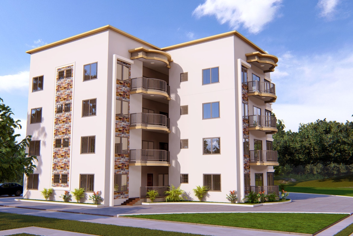 Modern apartment exterior design with stylish facade and balconies
