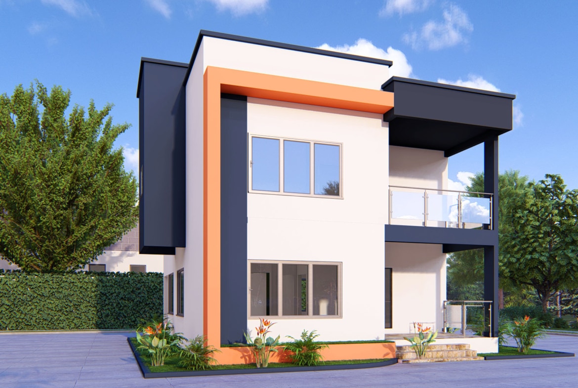 3 bedroom 2 storey house front elevation design