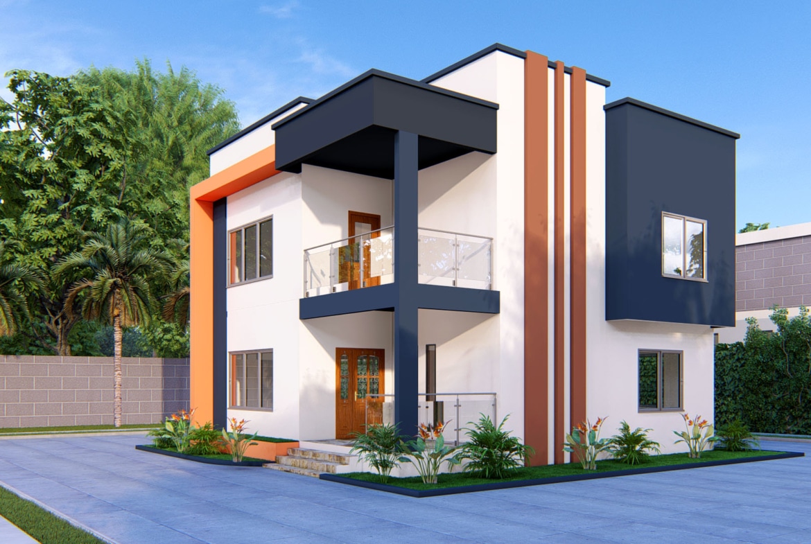 modern 3 bedroom 2 storey house exterior design