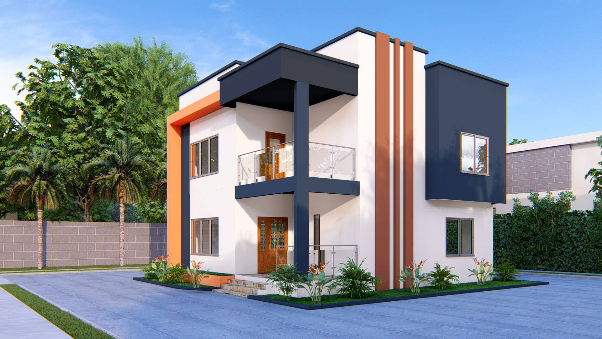 modern 3 bedroom 2 storey house exterior design