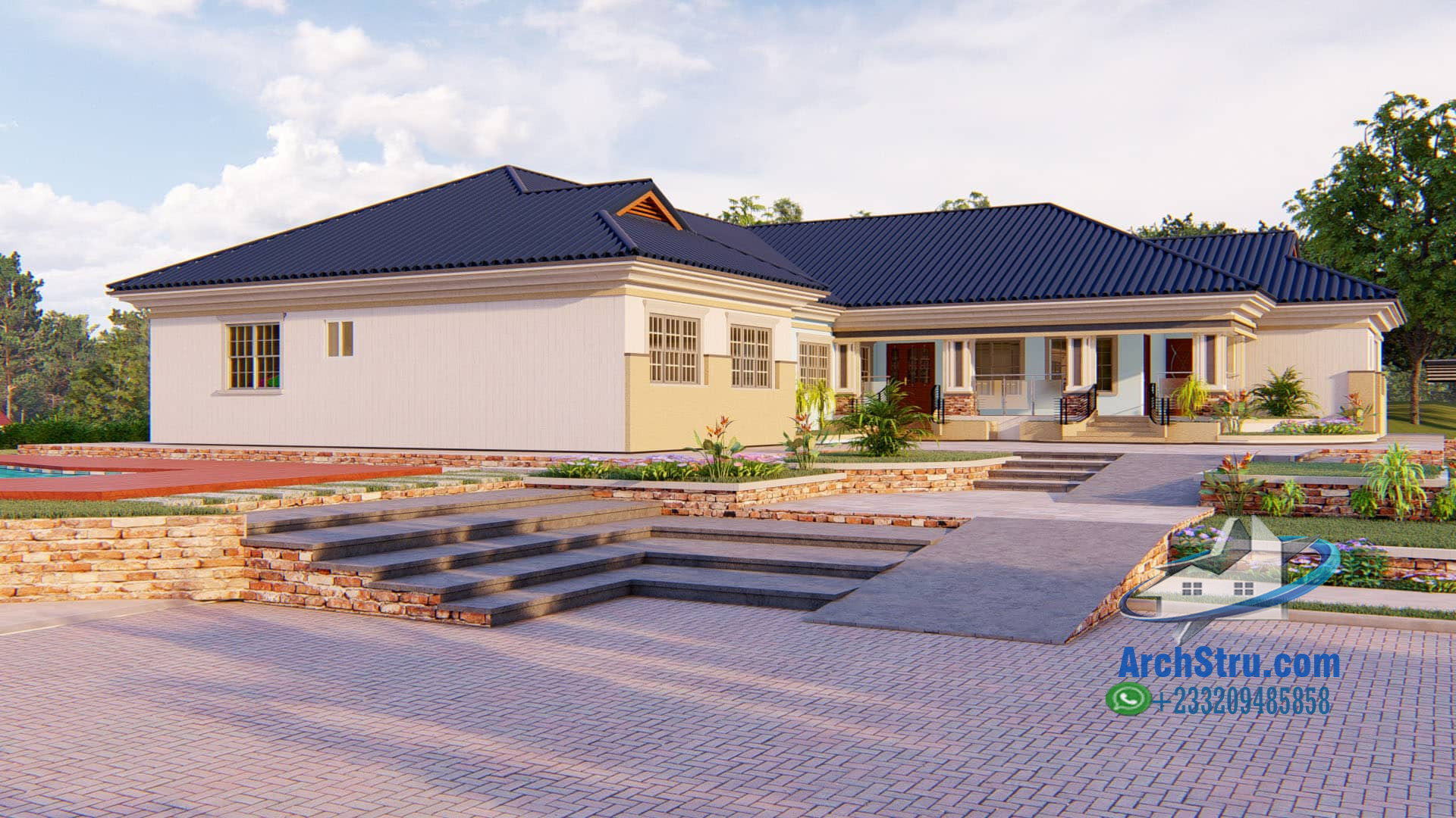 Modern 5-Bedroom Family House 5-bedroom family house design with modern exterior and spacious layout