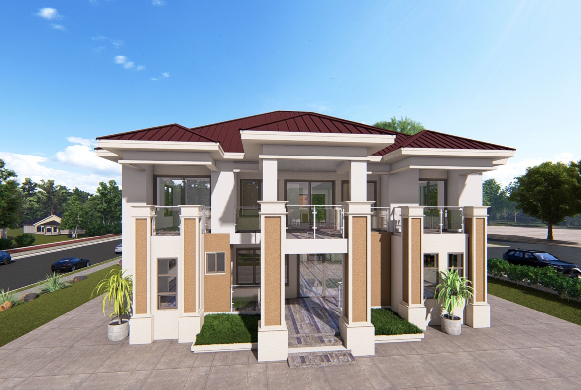 5 bedroom duplex house front elevation design
