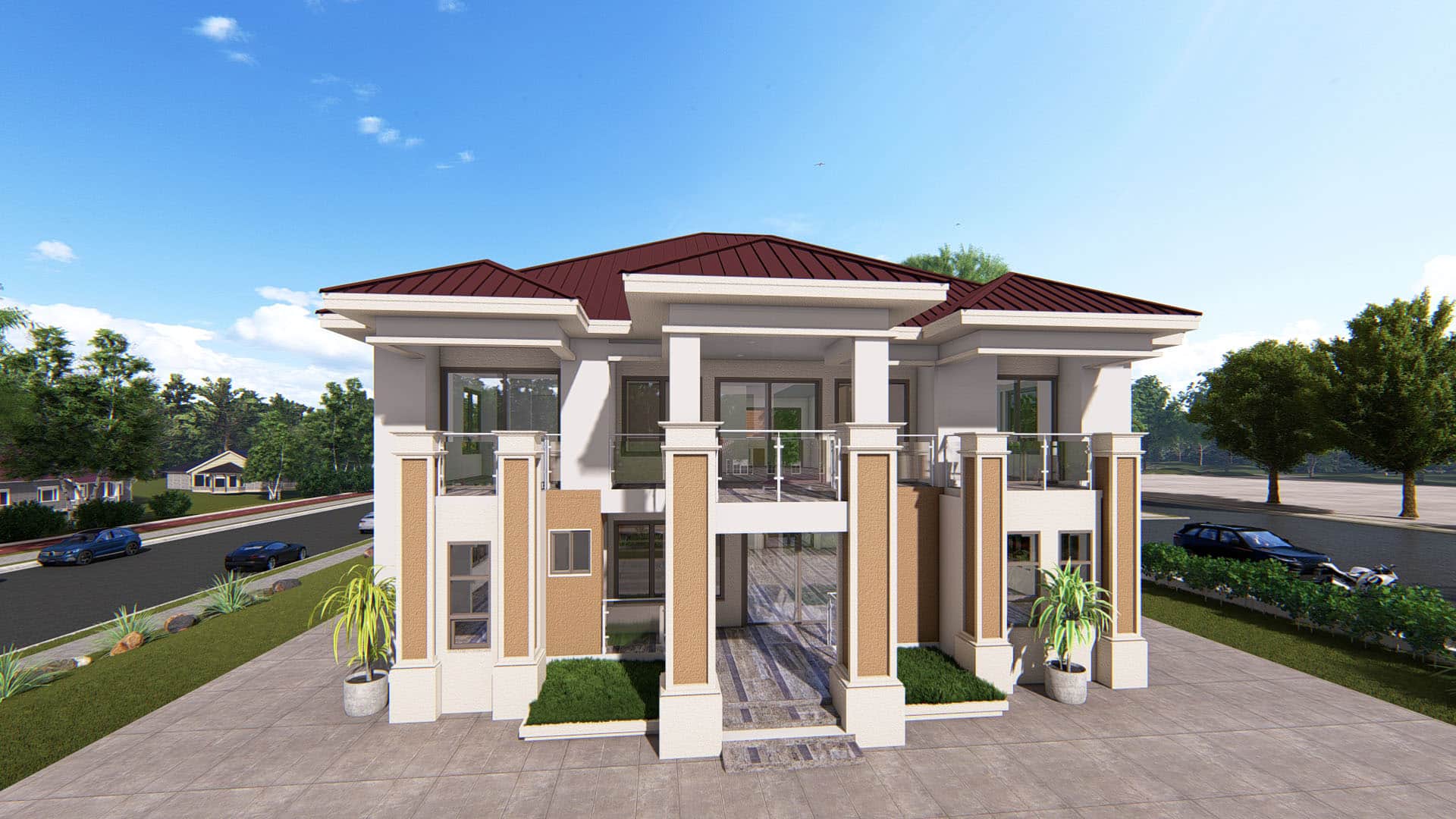 5 bedroom duplex house front elevation design