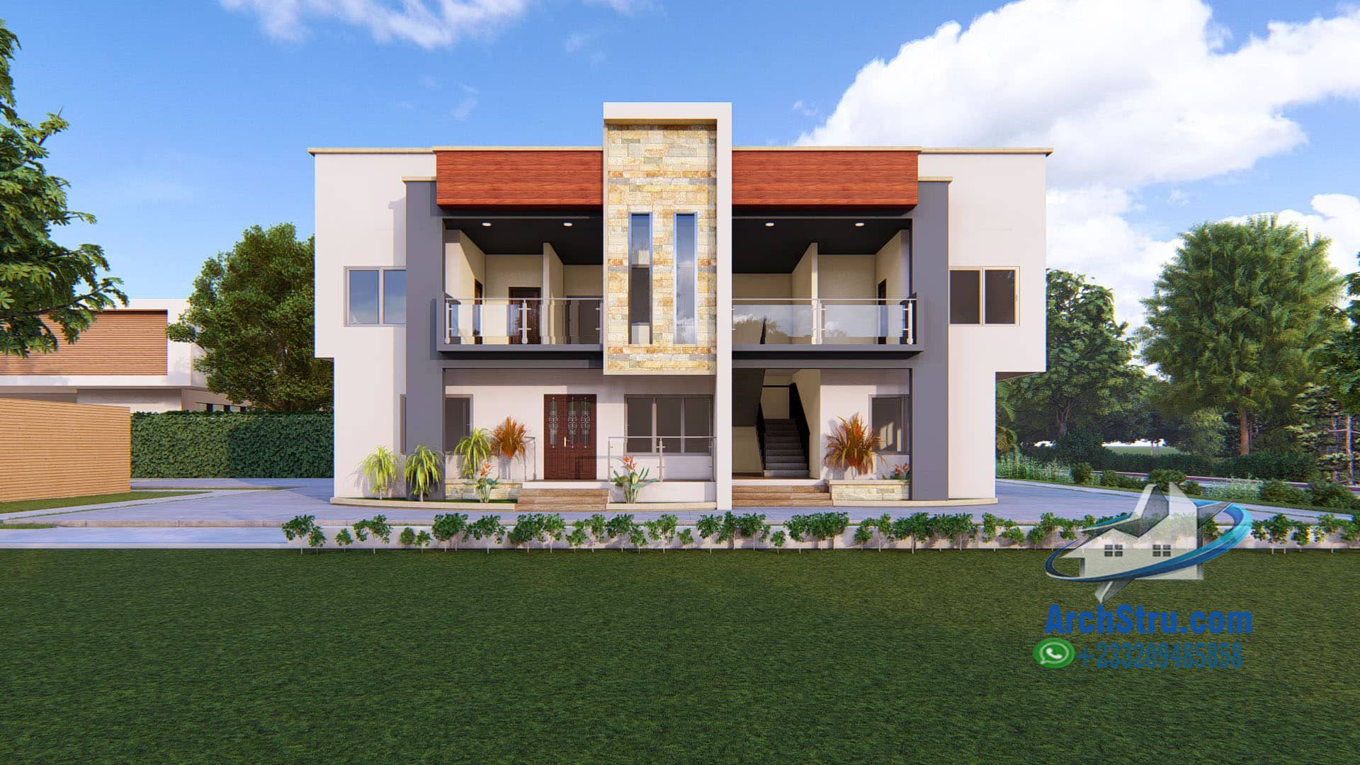 Modern architecture design of a 4-bedroom apartment in Ghana