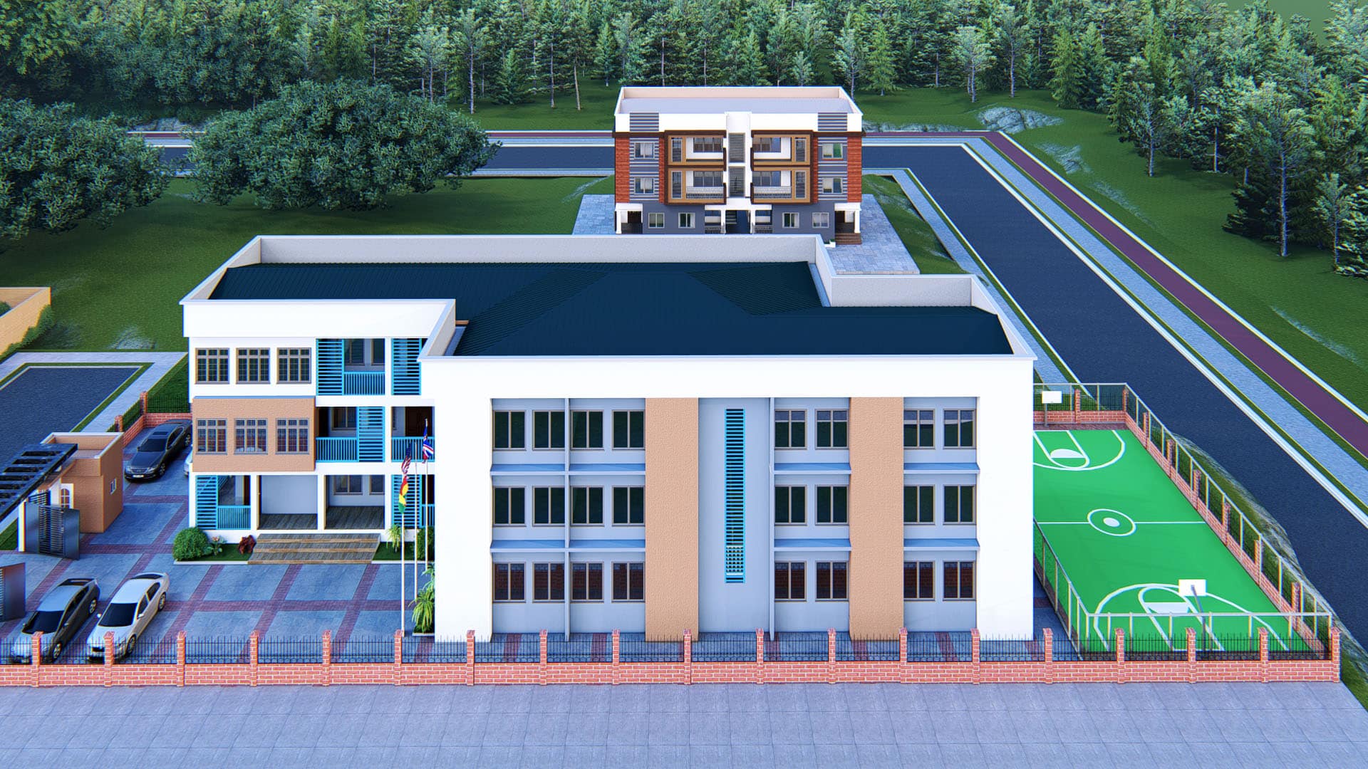 large modern school campus architecture exterior