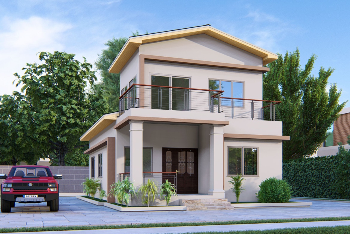 modern 3 bedroom duplex house design in Ghana exterior