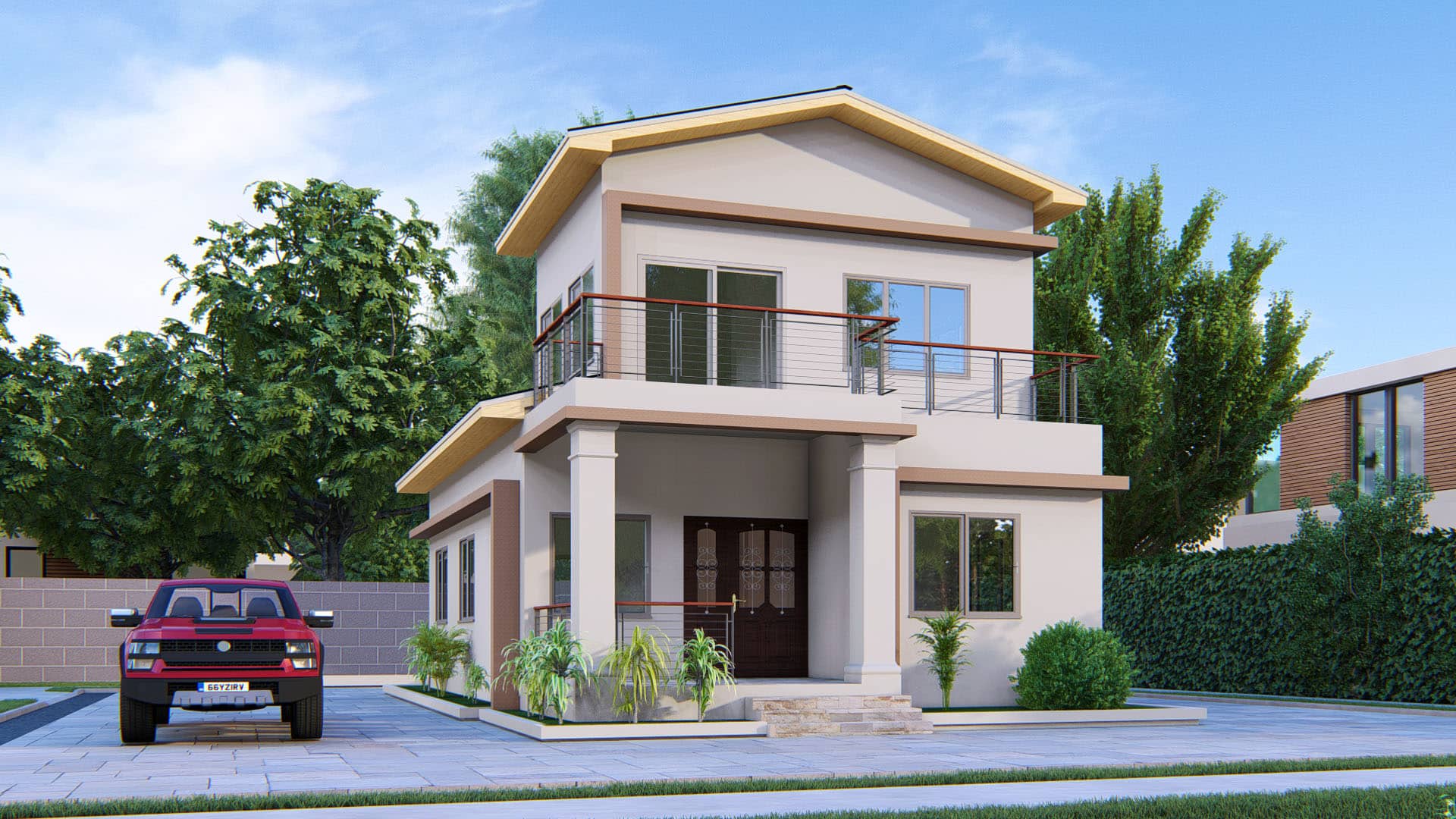 modern 3 bedroom duplex house design in Ghana exterior