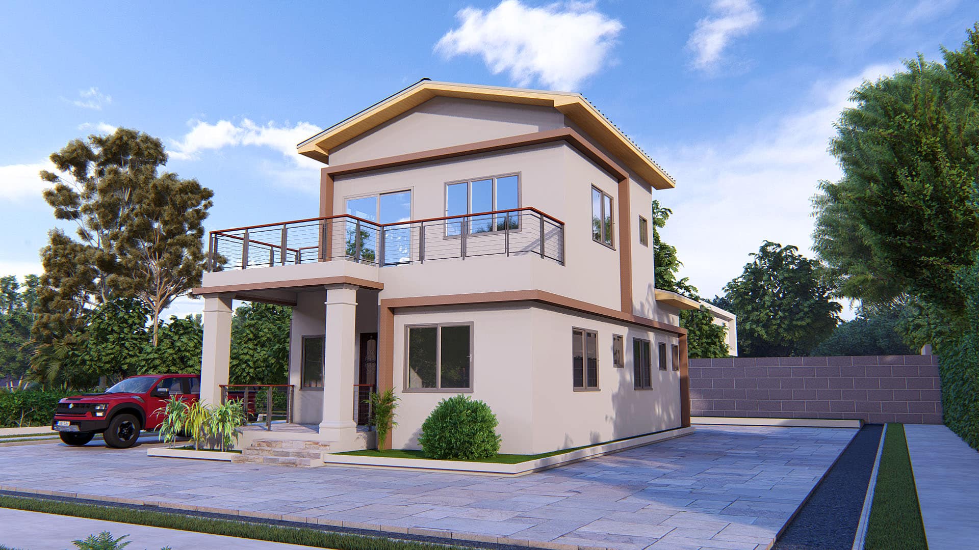 3 bedroom duplex house floor plan Ghana design