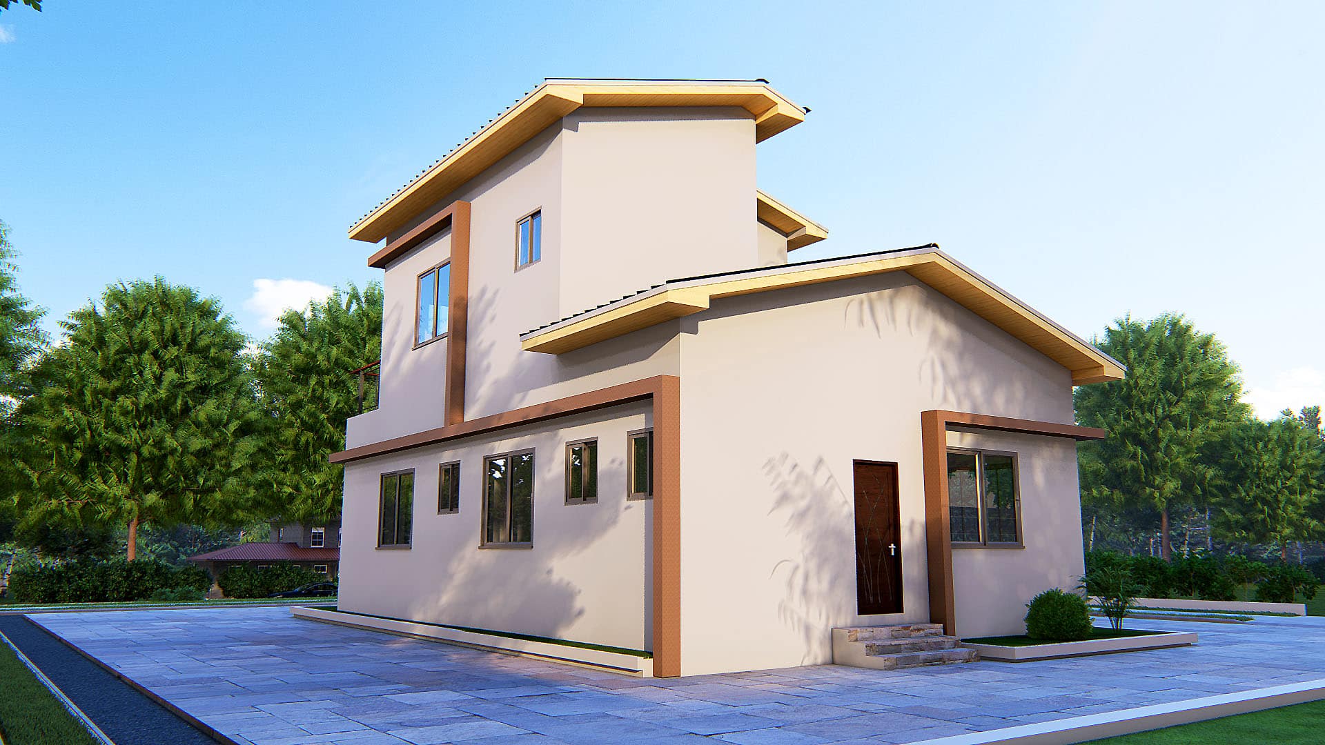 minimalist 3 bedroom duplex design in Ghana exterior