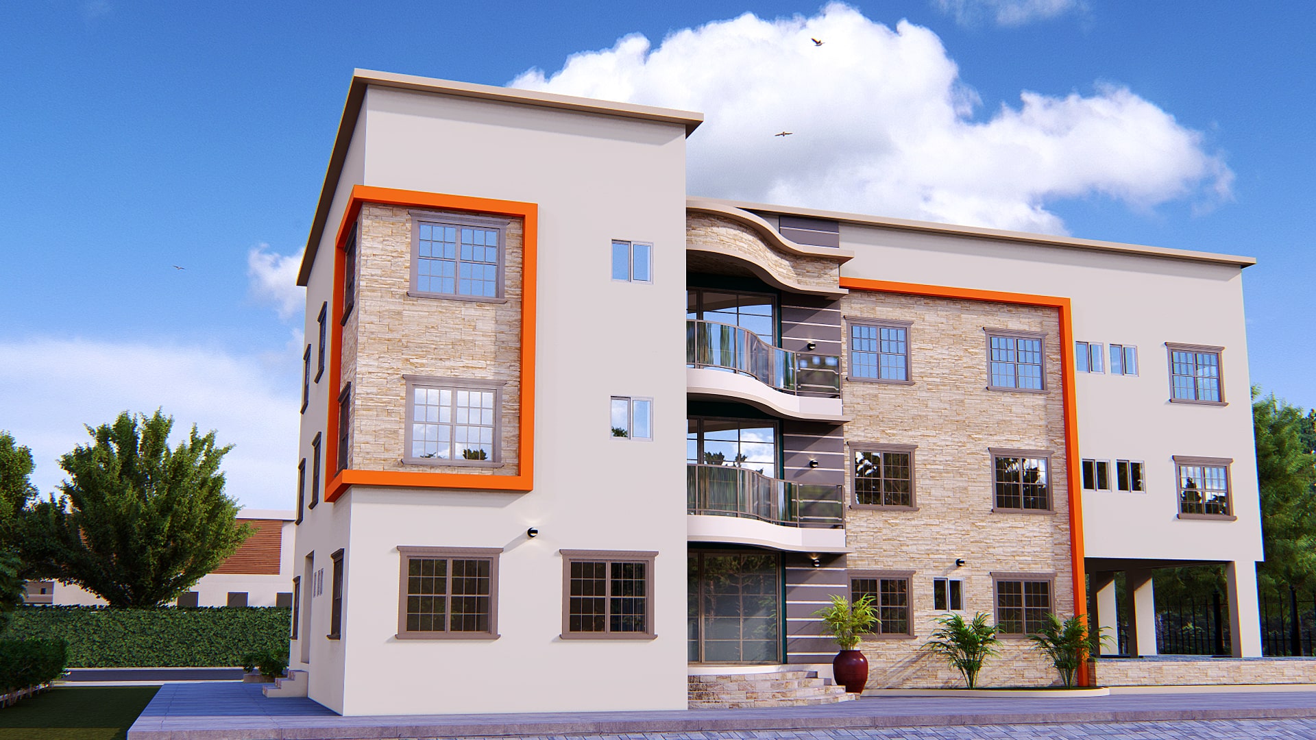 resort hotel exterior architecture with outdoor space