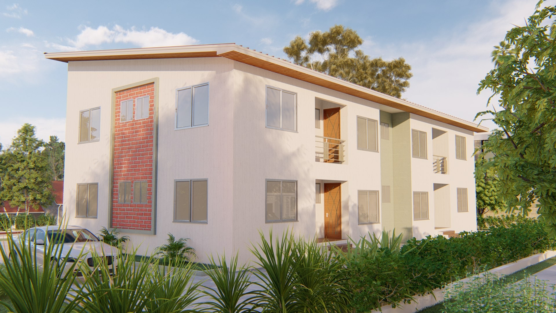 2-bedroom duplex apartment modern exterior
