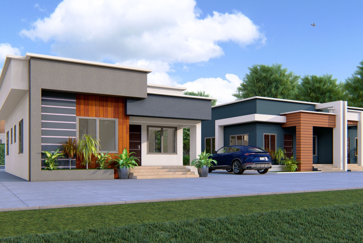 Modern 2-bedroom house design with unique roofing ideas and stylish exterior