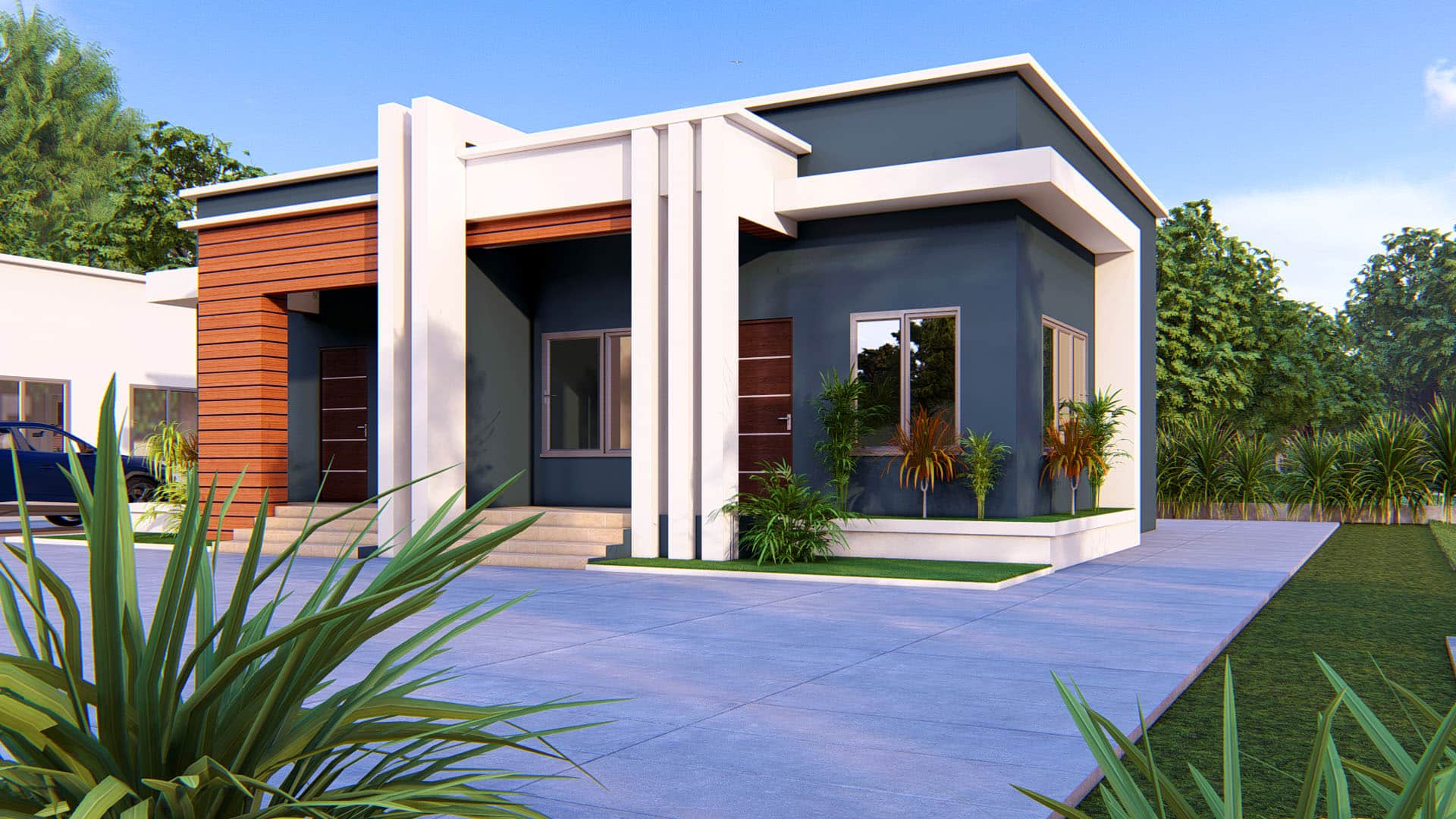 modern 1 bedroom semi detached house exterior design
