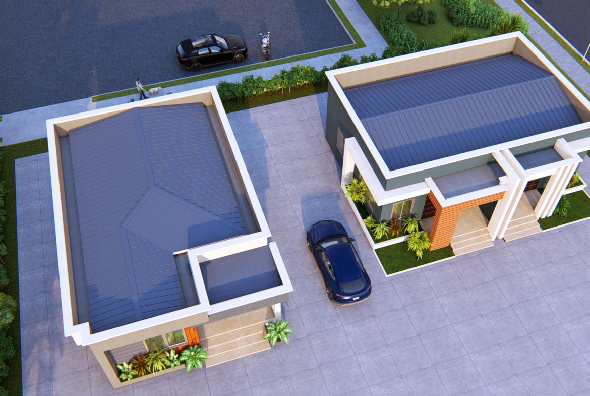 affordable 1 bedroom semi detached house design