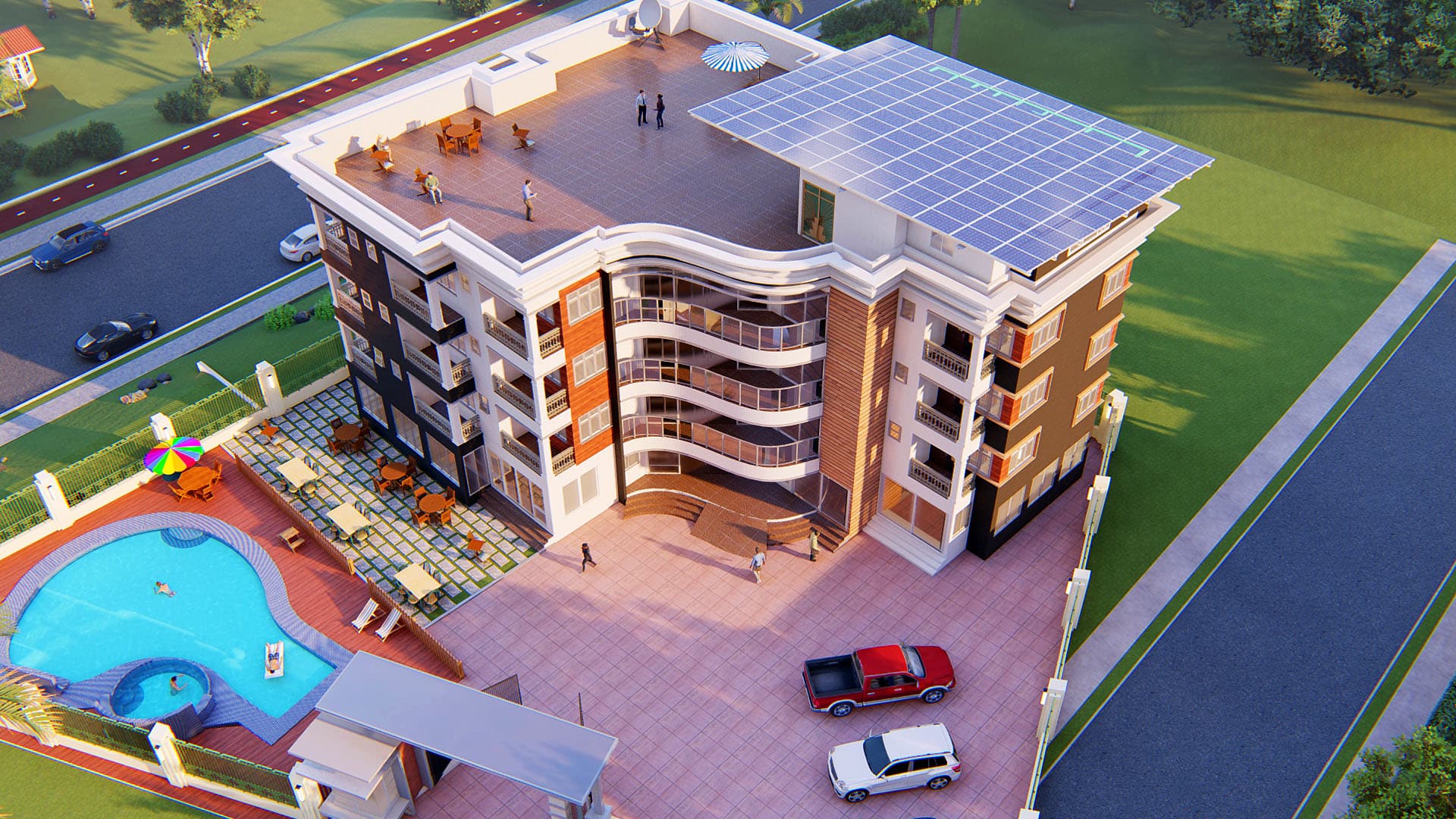 Ghana elegant hotel exterior facade luxury design