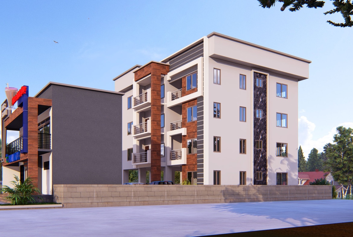 Modern commercial shop design with contemporary building architecture