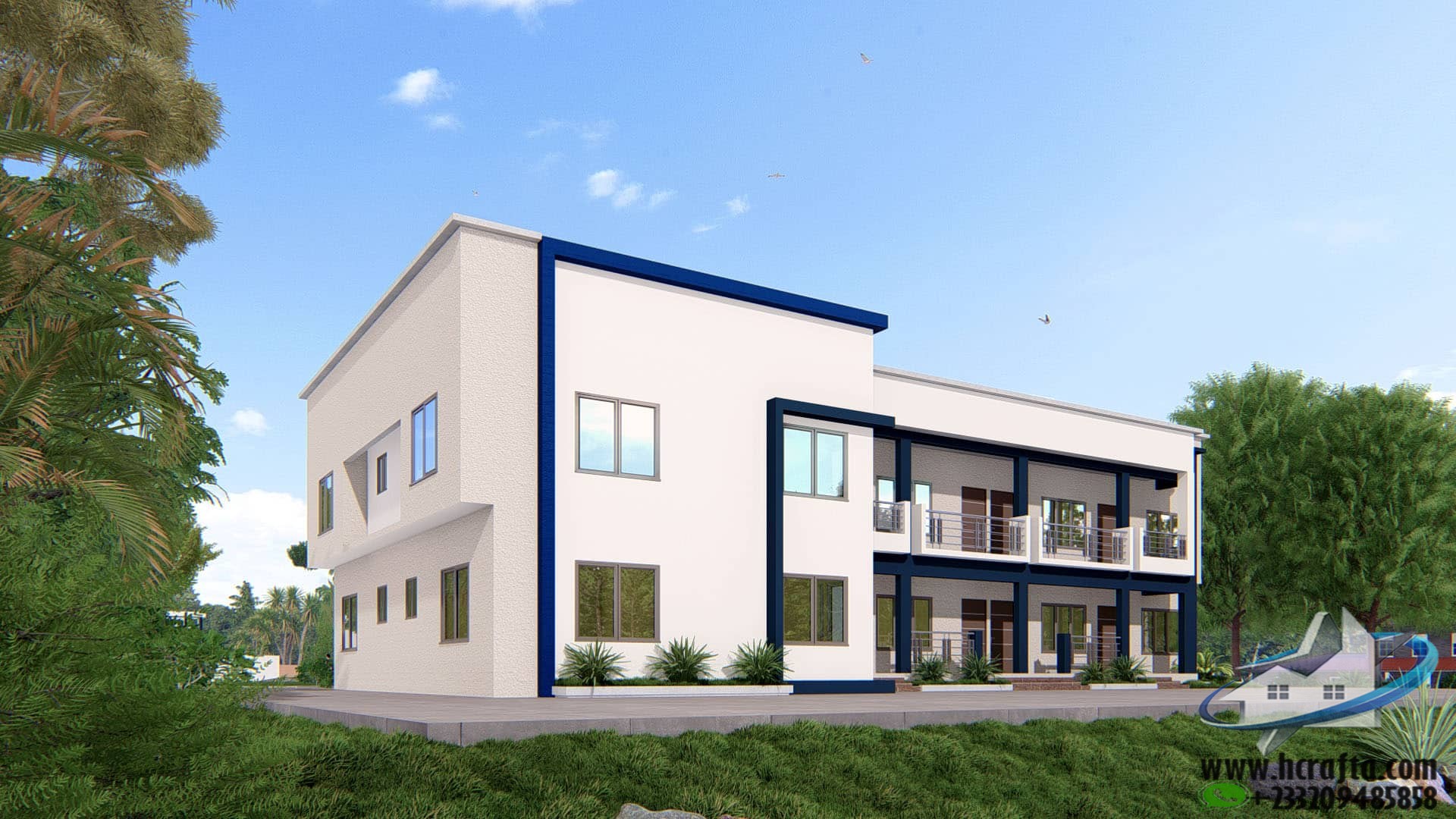 1 bedroom duplex apartment design with balcony