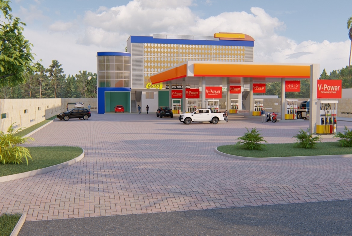 modern fuel service station exterior design