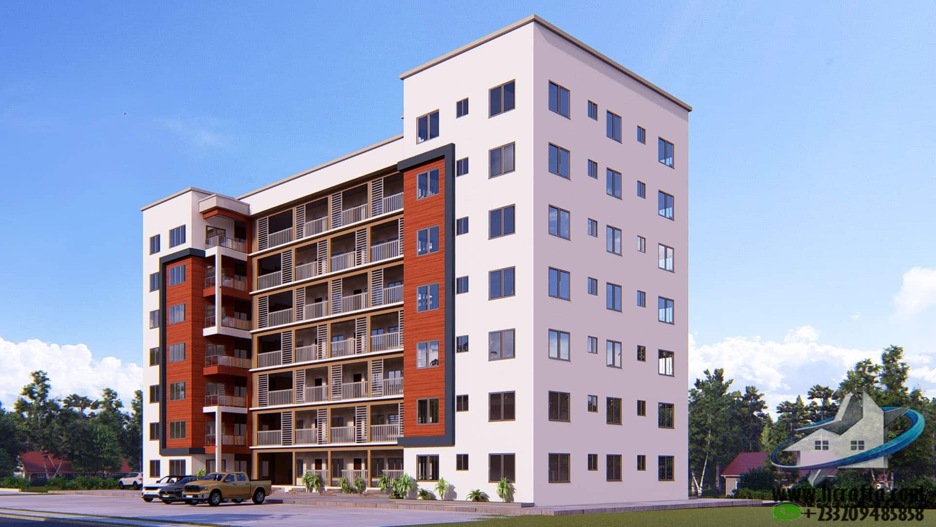 small multi-storey apartment building design