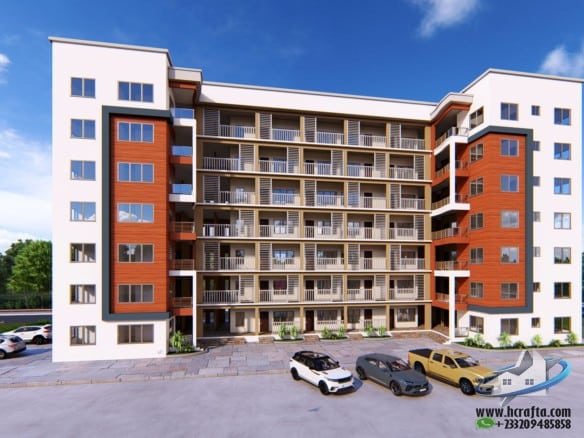 modern multi-storey apartment building exterior design