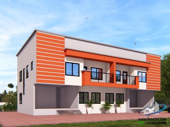 Apartment exterior design 3D rendering