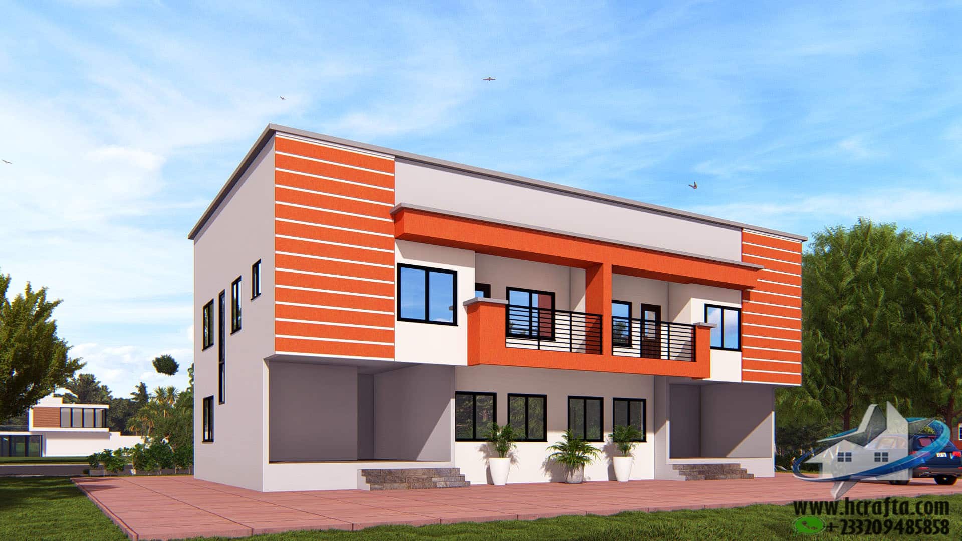Apartment exterior design 3D rendering