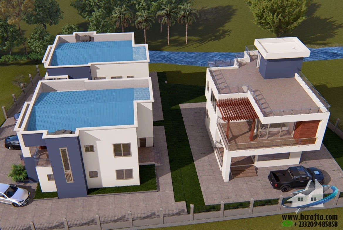 4 bedroom estate design with landscaped compound
